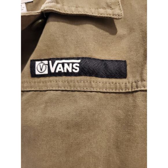 EUC Vans Men’s Chore Jacket M Brown Workwear Cotton Button-Up Length 24” PTP 21” - Picture 4 of 5